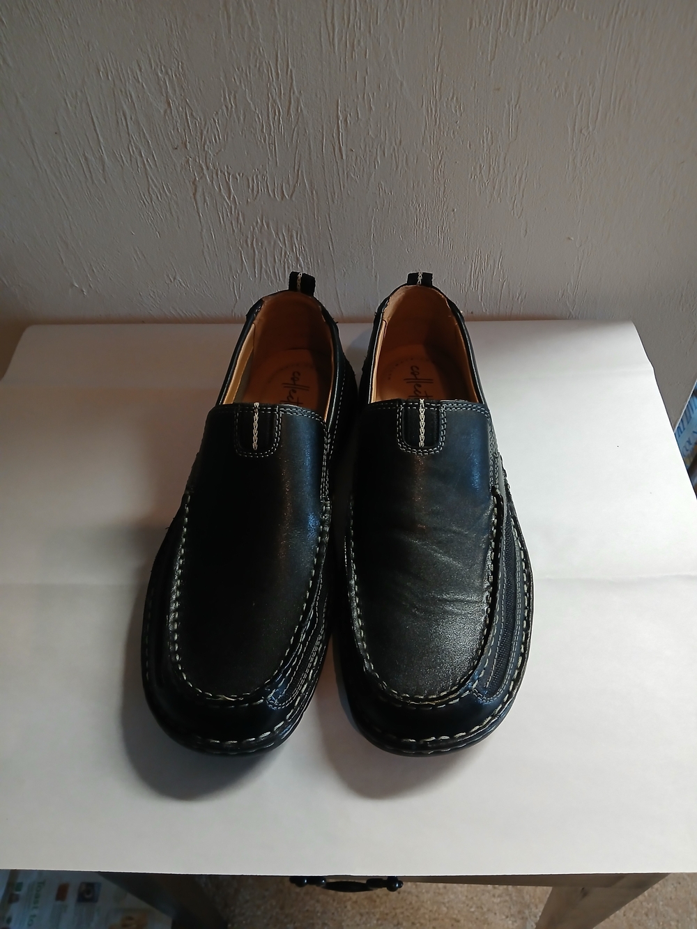 Clark's Men's Black Slip-On Casual Leather Loafers